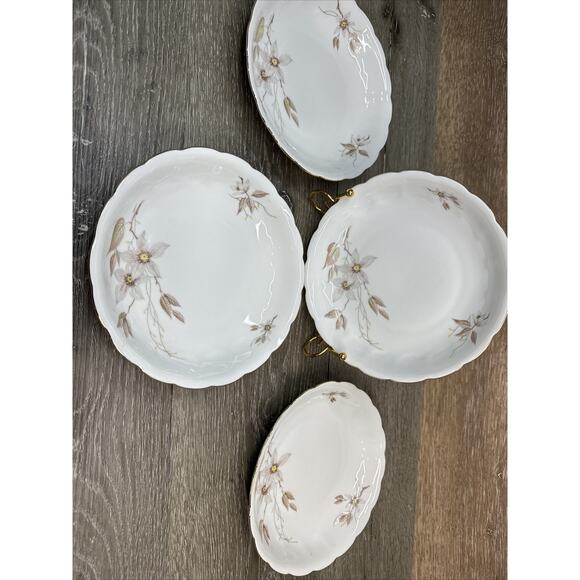 Crown Heiden Bavaria Porcelain Salad Plates 7.5” Scalloped Edge & Gold Rim-4 Pc - Picture 6 of 10